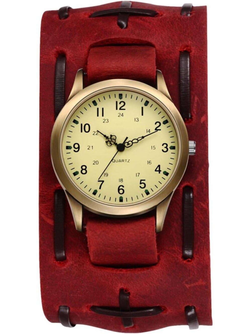 Vintage Punk Leather Cuff Watch for Men - Retro Steampunk Hip-Hop Analog